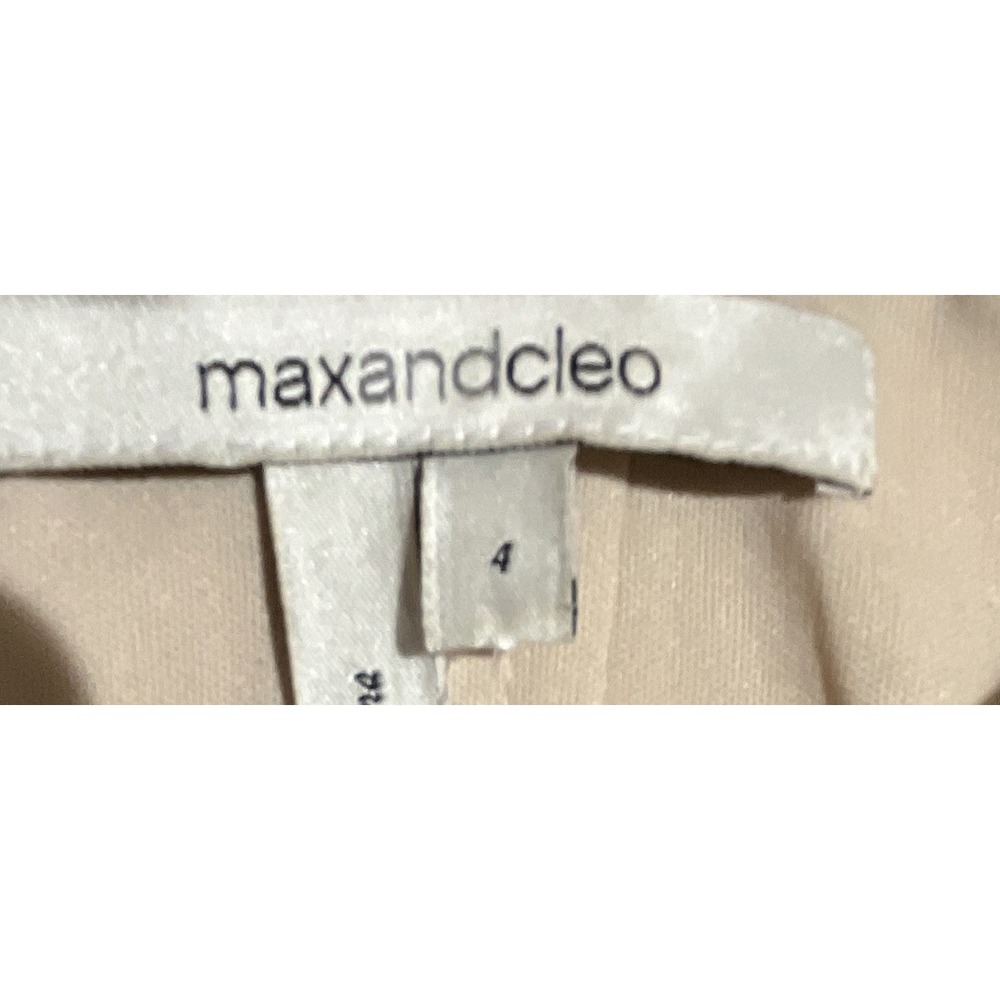 Max and Cleo Strapless Lace Trim Satin Cocktail Dress Cream Black Y2K Size 4 - Picture 6 of 7